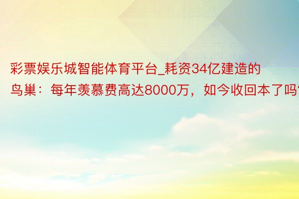 彩票娱乐城智能体育平台_耗资34亿建造的鸟巢：每年羡慕费高达8000万，如今收回本了吗？